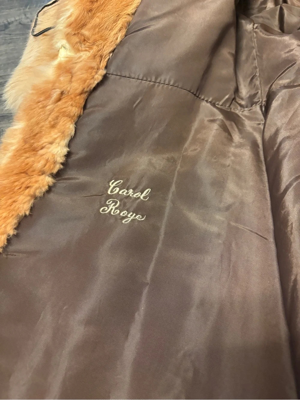 Vtg 70s Pizitz Real Rabbit Fur Caramel Brown Trench Belted Coat Jacket Size XS/S